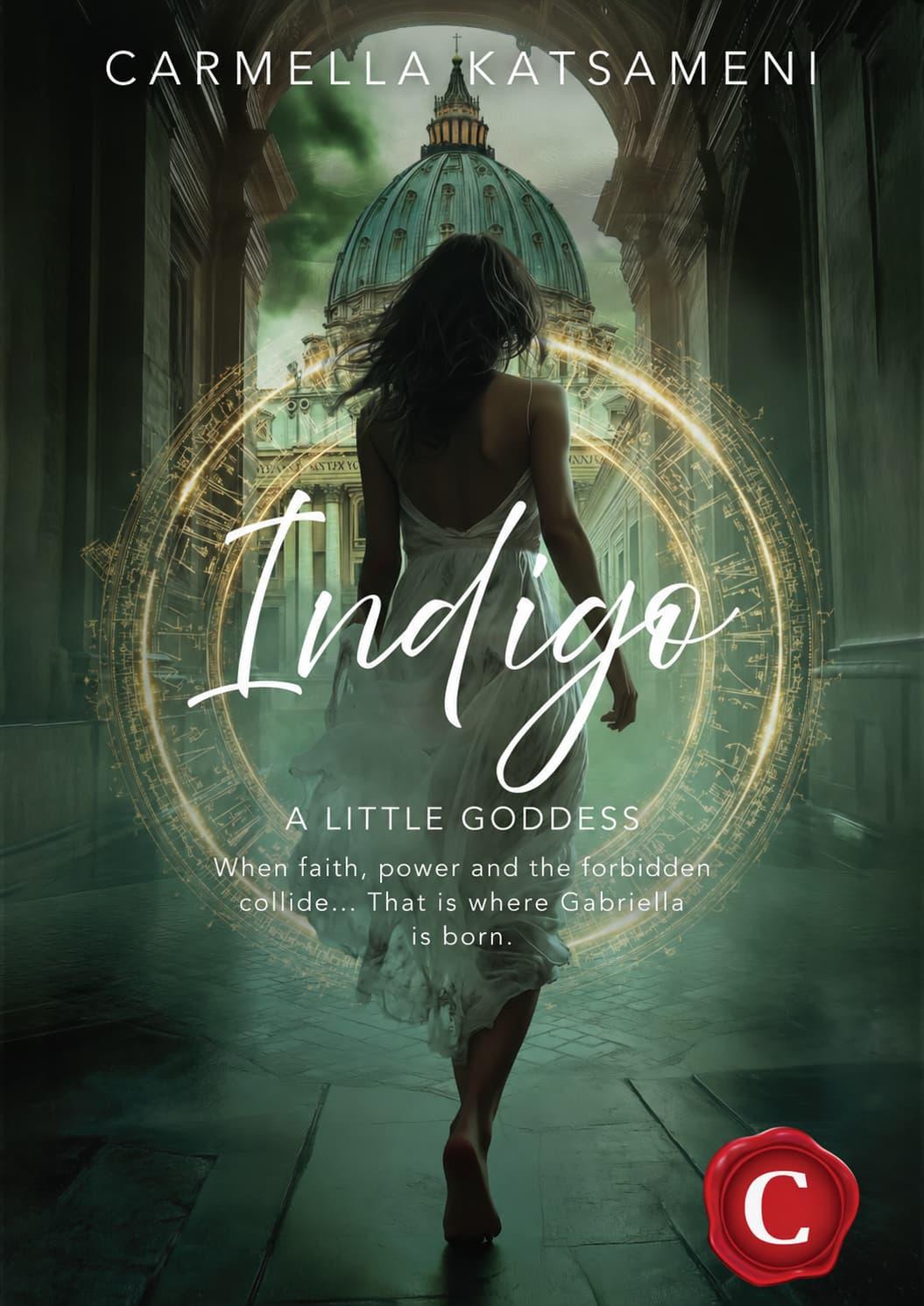 Indigo - A little Goddess book cover, Carmella Katsamenis, CarmelasBooks, Carmelas books, Carmela's books, carmelasbooks.com, ebook, ebooks, e-book, e-books, flipbook, flip book